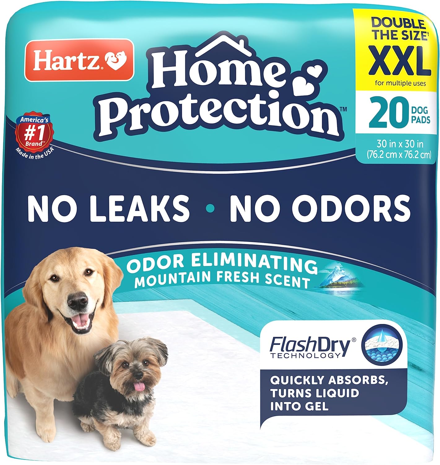 Hartz Home Protection Mountain Fresh Scented Dog Pads, XXL 20 Count